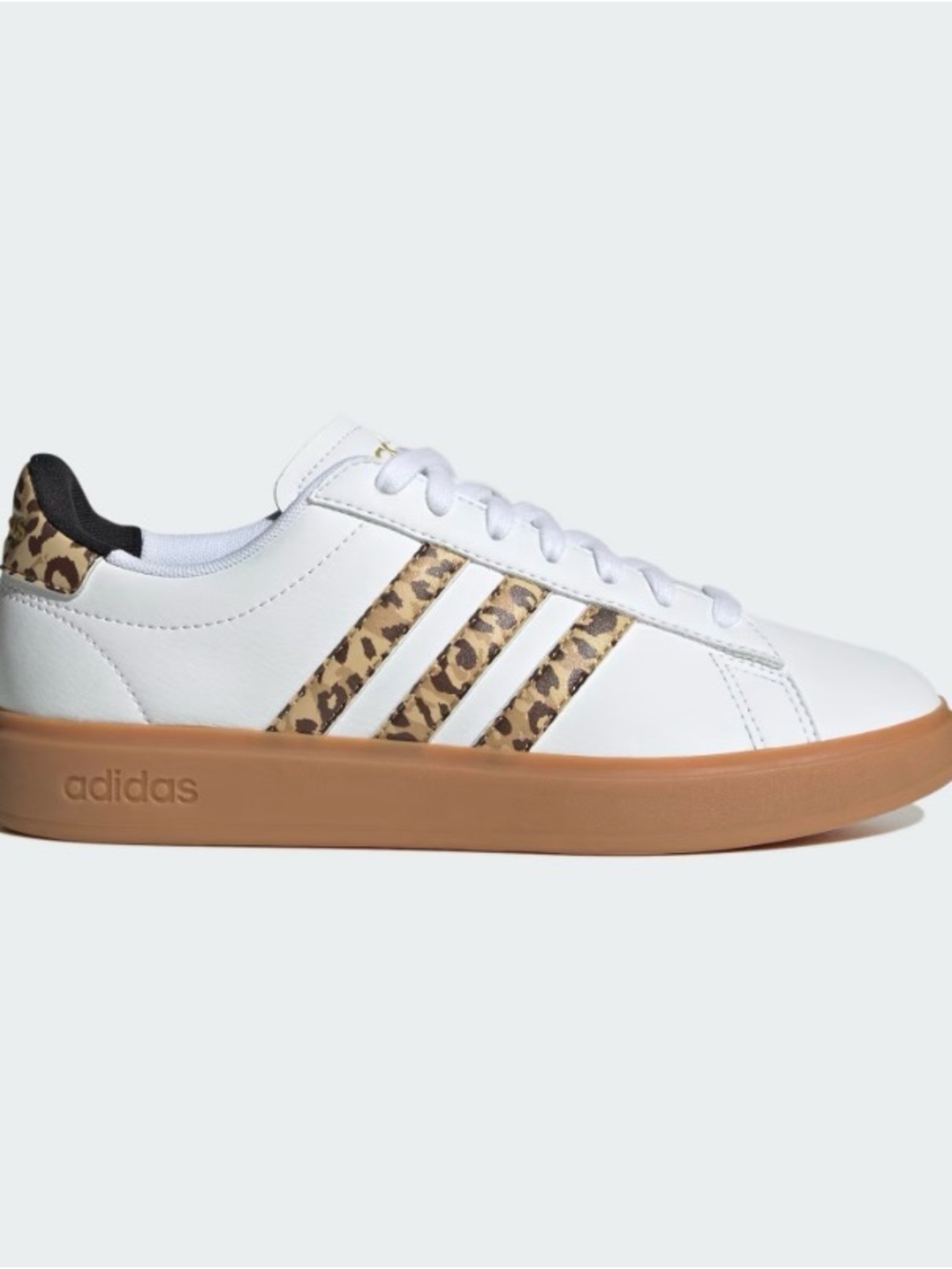 Adidas Grand Court Leopard-Print and Gum Soles